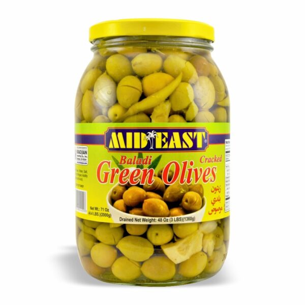 MidEast Baladi Green Cracked Olive, 48 oz
