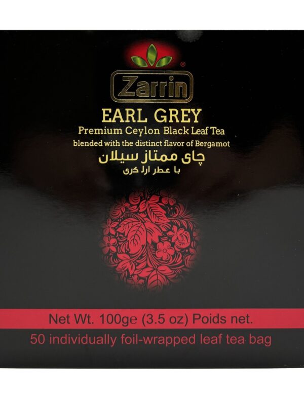 چای کیسه ای زرین با عطر ارل گری، 50 عددی