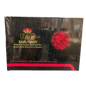 Zarrin Earl Grey Premim Ceylon Black Leaf Tea Bag (100 Tea Bag), 7 oz