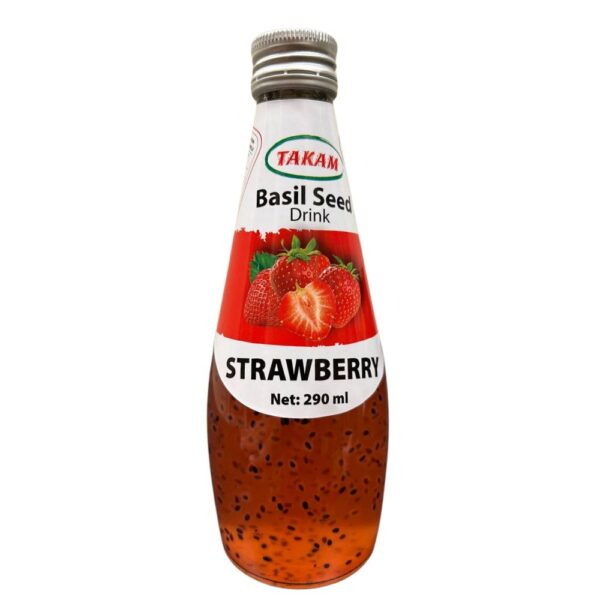 Strawberry Basil Seed Drink, 10 oz