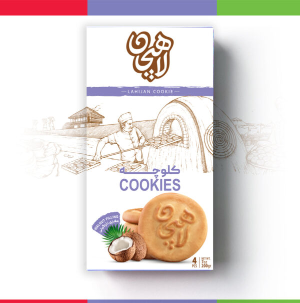 Coconut filling Lahijan kolooche , Contain 4 Cookies - Image 2