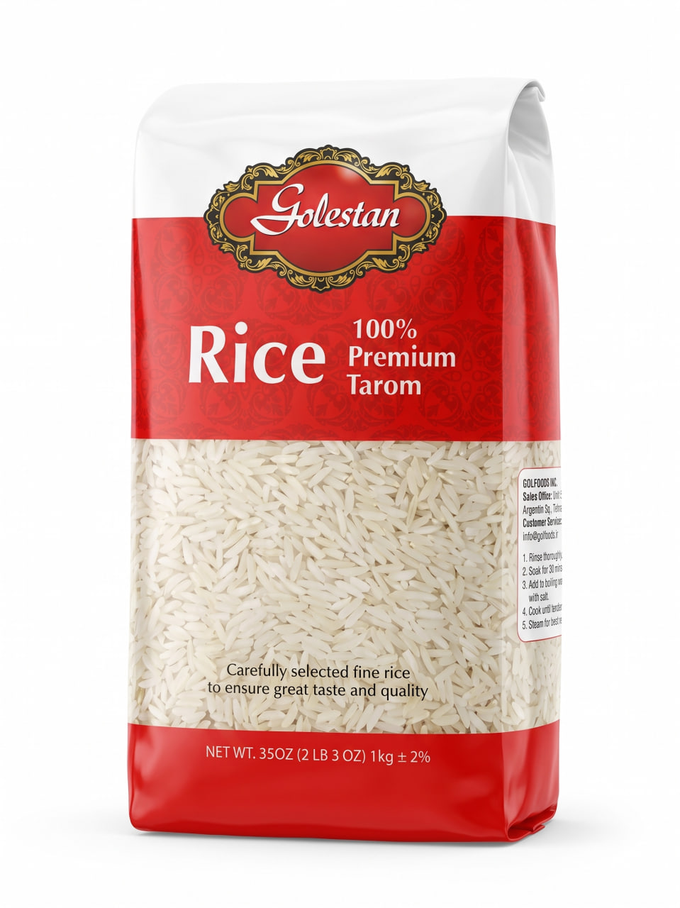 Golestan 100% Premium Tarom Rice, 1kg (35 oz)
