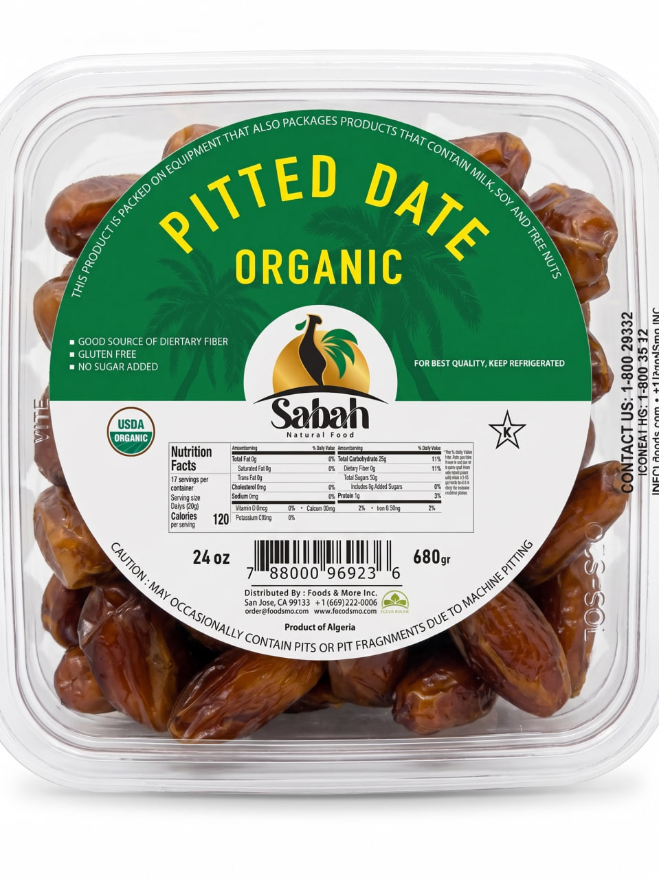 Organic Pitted Dates, 24 oz (680g)