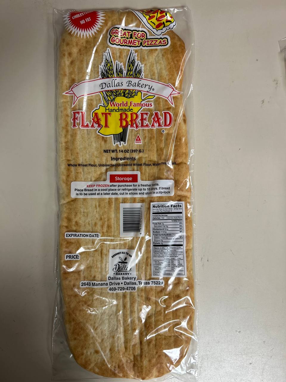 Frozen Handmade Flat Bread, (Get it fresh every Monday), 24 inch