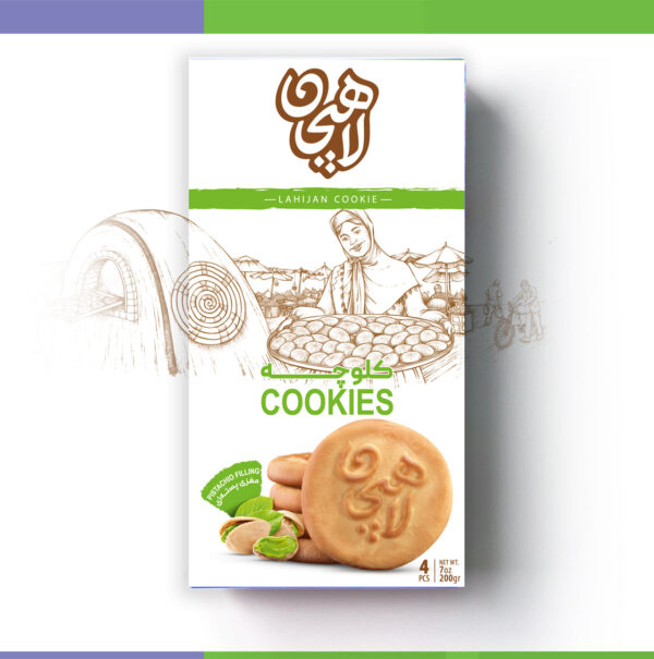 Pistachio filling Lahijan kolooche , Contain 4 Cookies - Image 2