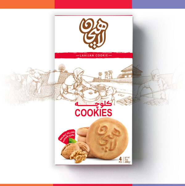 Walnut filling Lahijan kolooche, Contain 4 Cookies - Image 3